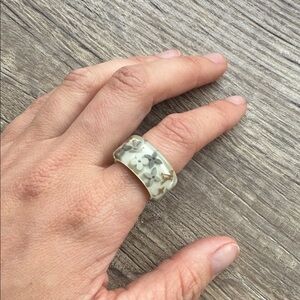 Louis Vuitton Floral White and Gray Ring